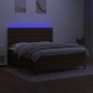 vidaXL Letto a Molle Materasso e LED MarroneScuro 180x200cm in Tessuto vidaXL Letto a Molle Materasso e LED MarroneScuro 180x200cm in Tessuto