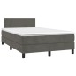 vidaXL Giroletto a Molle con Materasso Grigio Scuro 120x200 cm Velluto