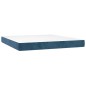 vidaXL Giroletto a Molle con Materasso Blu Scuro 160x200 cm in Velluto