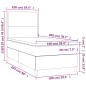 vidaXL Giroletto a Molle con Materasso Crema 100x200 cm in Tessuto