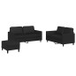 vidaXL Set di Divani 3 pz con Cuscini Nero in Similpelle vidaXL Set di Divani 3 pz con Cuscini Nero in Similpelle