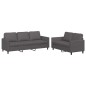 vidaXL Set di Divani 2 pz con Cuscini Grigio in Similpelle vidaXL Set di Divani 2 pz con Cuscini Grigio in Similpelle