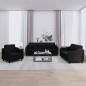vidaXL Set di Divani 3 pz con Cuscini Nero in Tessuto vidaXL Set di Divani 3 pz con Cuscini Nero in Tessuto
