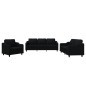 vidaXL Set di Divani 3 pz con Cuscini Nero in Tessuto vidaXL Set di Divani 3 pz con Cuscini Nero in Tessuto