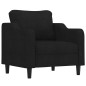 vidaXL Set di Divani 3 pz con Cuscini Nero in Tessuto vidaXL Set di Divani 3 pz con Cuscini Nero in Tessuto