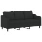 vidaXL Set di Divani 3 pz con Cuscini Nero in Tessuto vidaXL Set di Divani 3 pz con Cuscini Nero in Tessuto