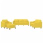 vidaXL Set di Divani 4 pz con Cuscini Giallo Chiaro in Tessuto vidaXL Set di Divani 4 pz con Cuscini Giallo Chiaro in Tessuto