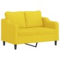 vidaXL Set di Divani 4 pz con Cuscini Giallo Chiaro in Tessuto vidaXL Set di Divani 4 pz con Cuscini Giallo Chiaro in Tessuto