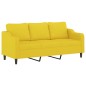 vidaXL Set di Divani 4 pz con Cuscini Giallo Chiaro in Tessuto vidaXL Set di Divani 4 pz con Cuscini Giallo Chiaro in Tessuto