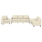 vidaXL Set di Divani 3 pz con Cuscini crema in Similpelle vidaXL Set di Divani 3 pz con Cuscini crema in Similpelle