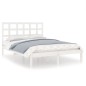 vidaXL Giroletto Bianco in Legno Massello 120x190 cm Small Double vidaXL Giroletto Bianco in Legno Massello 120x190 cm Small Double