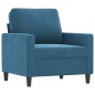 vidaXL Set di Divani 3 pz con Cuscini Blu in Velluto vidaXL Set di Divani 3 pz con Cuscini Blu in Velluto