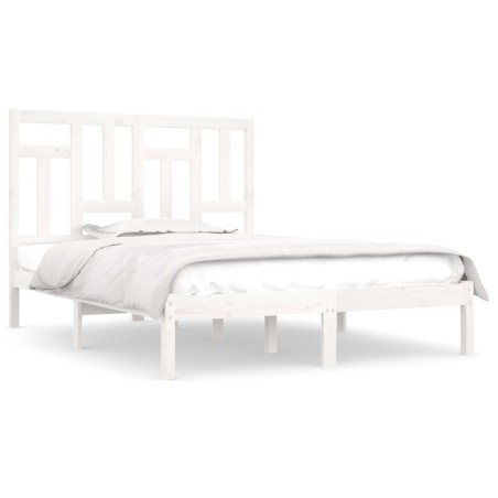 vidaXL Giroletto senza Materasso Bianco 150x200 cm Legno Massello Pino