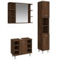 vidaXL Set Mobili da Bagno 3 pz Rovere Marrone in Legno Multistrato vidaXL Set Mobili da Bagno 3 pz Rovere Marrone in Legno Multistrato