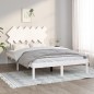 vidaXL Giroletto Bianco 120x190 cm Small Double in Legno Massello vidaXL Giroletto Bianco 120x190 cm Small Double in Legno Massello