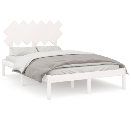 vidaXL Giroletto Bianco 120x190 cm Small Double in Legno Massello