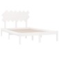 vidaXL Giroletto Bianco 120x190 cm Small Double in Legno Massello vidaXL Giroletto Bianco 120x190 cm Small Double in Legno Massello