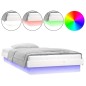 vidaXL Giroletto LED Bianco 75x190 cm Small Single Legno Massello vidaXL Giroletto LED Bianco 75x190 cm Small Single Legno Massello