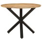 vidaXL Tavolo da Pranzo Rotondo 100x100x75 cm Massello di Mango Grezzo vidaXL Tavolo da Pranzo Rotondo 100x100x75 cm Massello di Mango Grezzo