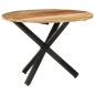 vidaXL Tavolo da Pranzo Rotondo 100x100x75 cm Massello di Mango Grezzo vidaXL Tavolo da Pranzo Rotondo 100x100x75 cm Massello di Mango Grezzo