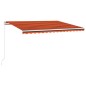 vidaXL Tenda da Sole Retrattile Manuale LED 450x350 cm Arancio Marrone vidaXL Tenda da Sole Retrattile Manuale LED 450x350 cm Arancio Marrone