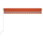 vidaXL Tenda da Sole Retrattile Manuale LED 450x350 cm Arancio Marrone vidaXL Tenda da Sole Retrattile Manuale LED 450x350 cm Arancio Marrone