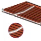 vidaXL Tenda da Sole Retrattile Manuale LED 450x350 cm Arancio Marrone vidaXL Tenda da Sole Retrattile Manuale LED 450x350 cm Arancio Marrone
