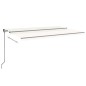 vidaXL Tenda da Sole Retrattile Manuale con LED 500x300cm Crema vidaXL Tenda da Sole Retrattile Manuale con LED 500x300cm Crema