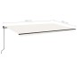 vidaXL Tenda da Sole Retrattile Manuale con LED 500x300cm Crema vidaXL Tenda da Sole Retrattile Manuale con LED 500x300cm Crema