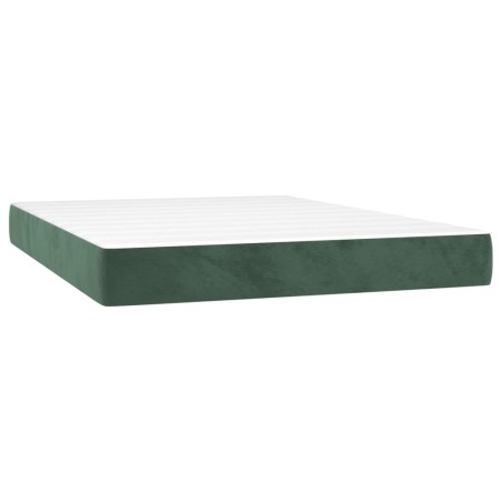vidaXL Materasso a Molle Verde Scuro 140x200x20 cm in Velluto