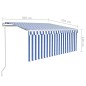 vidaXL Tenda Automatica Parasole LED Sensore Vento 3x2,5m Blu e Bianco  