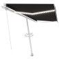 vidaXL Tenda da Sole Retrattile Manuale LED 450x350 cm Antracite vidaXL Tenda da Sole Retrattile Manuale LED 450x350 cm Antracite