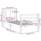 vidaXL Giroletto senza Materasso Bianco 75x190 Legno Massello di Pino vidaXL Giroletto senza Materasso Bianco 75x190 Legno Massello di Pino