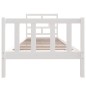 vidaXL Giroletto Bianco in Legno Massello di Pino 90x190 cm Single vidaXL Giroletto Bianco in Legno Massello di Pino 90x190 cm Single
