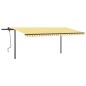 vidaXL Tenda da Sole Retrattile Manuale con LED 5x3 m Gialla Bianca vidaXL Tenda da Sole Retrattile Manuale con LED 5x3 m Gialla Bianca