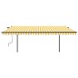 vidaXL Tenda da Sole Retrattile Manuale con LED 5x3 m Gialla Bianca vidaXL Tenda da Sole Retrattile Manuale con LED 5x3 m Gialla Bianca