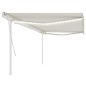vidaXL Tenda da Sole Retrattile Manuale con LED 5x3 m Crema vidaXL Tenda da Sole Retrattile Manuale con LED 5x3 m Crema