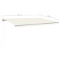vidaXL Tenda da Sole Retrattile Manuale con LED 5x3 m Crema vidaXL Tenda da Sole Retrattile Manuale con LED 5x3 m Crema
