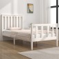 vidaXL Giroletto in Legno Massello Bianco 75x190 cm Small Single