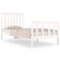 vidaXL Giroletto in Legno Massello Bianco 75x190 cm Small Single
