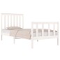 vidaXL Giroletto in Legno Massello Bianco 75x190 cm Small Single
