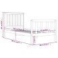 vidaXL Giroletto in Legno Massello Bianco 75x190 cm Small Single