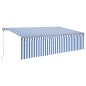 vidaXL Tenda Sole Retrattile Automatica Parasole 5x3 m Blu Bianco vidaXL Tenda Sole Retrattile Automatica Parasole 5x3 m Blu Bianco