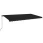vidaXL Tenda da Sole Retrattile Manuale con LED 600x350 cm Antracite vidaXL Tenda da Sole Retrattile Manuale con LED 600x350 cm Antracite