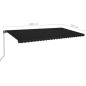 vidaXL Tenda da Sole Retrattile Manuale con LED 600x350 cm Antracite vidaXL Tenda da Sole Retrattile Manuale con LED 600x350 cm Antracite