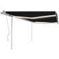 vidaXL Tenda da Sole Retrattile Manuale con LED 4,5x3,5 m Antracite vidaXL Tenda da Sole Retrattile Manuale con LED 4,5x3,5 m Antracite