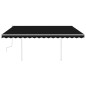 vidaXL Tenda da Sole Retrattile Manuale con LED 4,5x3,5 m Antracite vidaXL Tenda da Sole Retrattile Manuale con LED 4,5x3,5 m Antracite