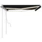 vidaXL Tenda da Sole Retrattile Manuale con LED 4,5x3,5 m Antracite vidaXL Tenda da Sole Retrattile Manuale con LED 4,5x3,5 m Antracite