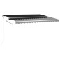 vidaXL Tenda da Sole Retrattile Manuale con LED 4,5x3,5 m Antracite vidaXL Tenda da Sole Retrattile Manuale con LED 4,5x3,5 m Antracite