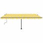 vidaXL Tenda da Sole Retrattile Manuale LED 500x300 cm Gialla Bianca vidaXL Tenda da Sole Retrattile Manuale LED 500x300 cm Gialla Bianca